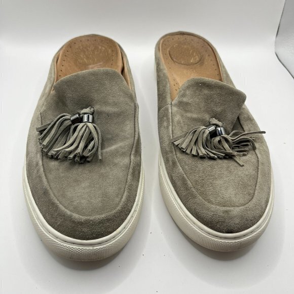 Gentle Souls By Kenneth Cole Rory Tassel Gray Suede Mule Loafer Size 9M - Picture 3 of 7